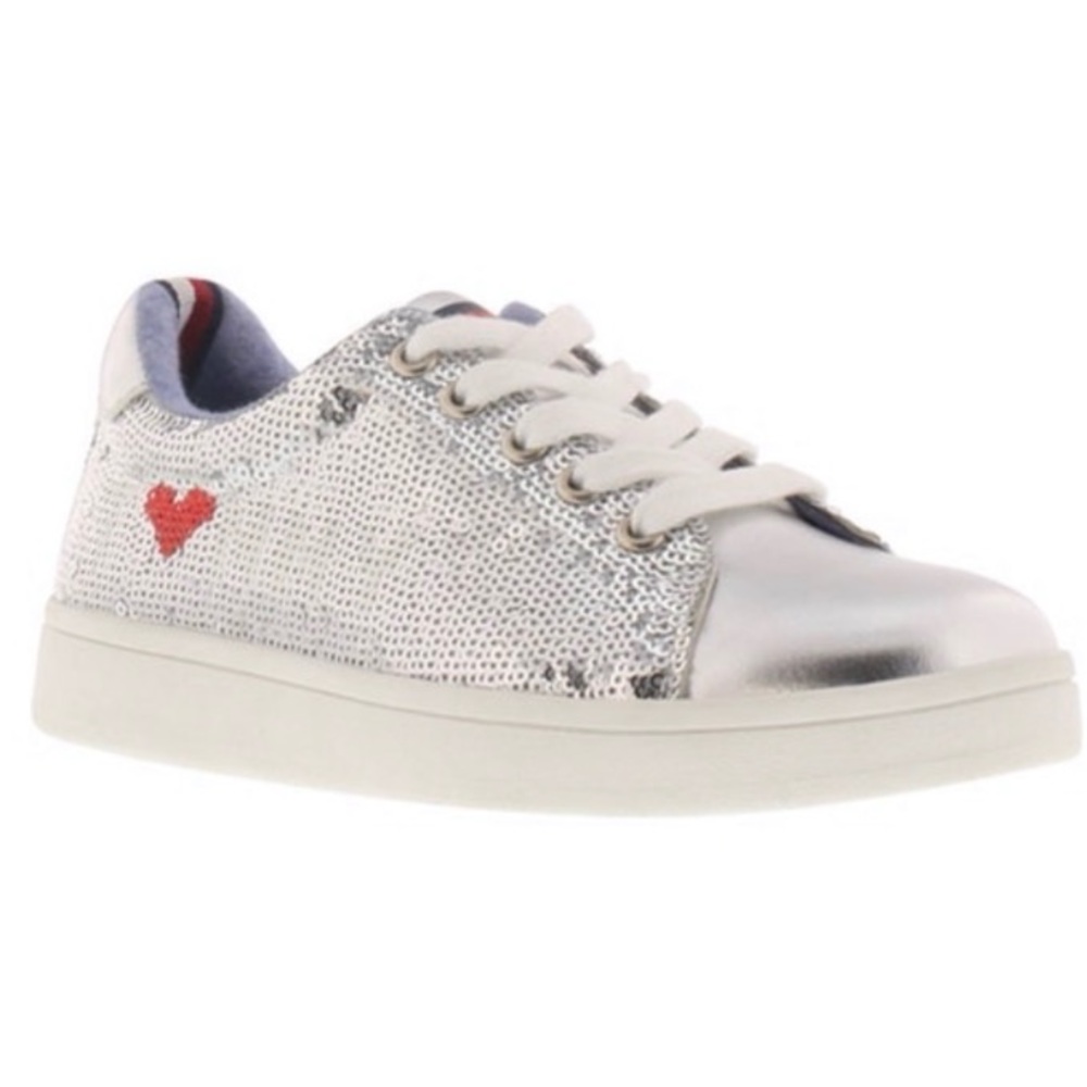 Tommy Hilfiger Alvina Poe Youth Silver Sequin Sneakers